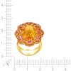 Кольцо золото 585 с цитрином, сапфирами и турмалинами «Солнечный Цветок» JV (арт.ER-324081_YGSATUCT_KO_OS_CT_TUR_YG)