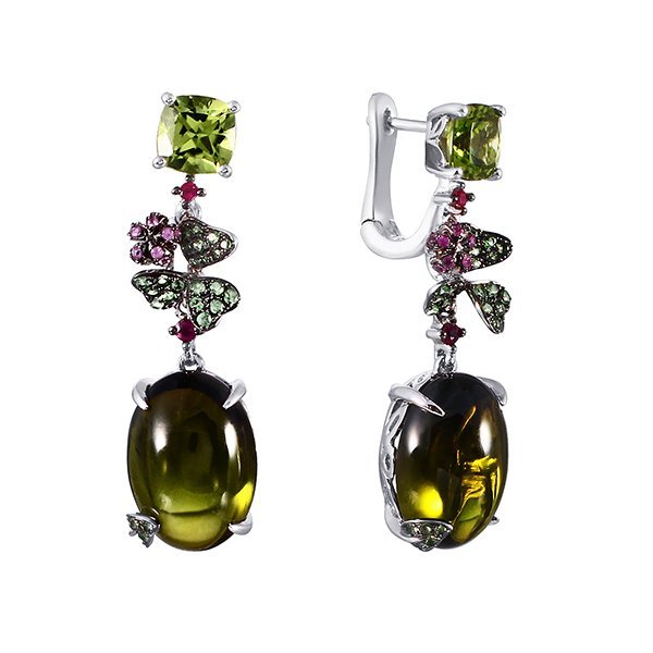 Серьги из белого золота с рубином и сапфиром (Арт.er-35082_sr_ps_ru_pd_tuz_tv_wg)