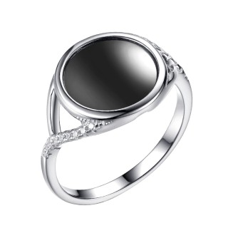 Кольцо серебряное с керамикой и фианитами «Ceramic Glow» Fresh Jewelry (арт.TC-R01377-B-W-X-X-W)