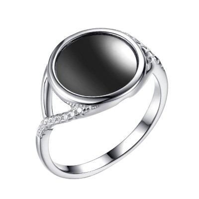 Кольцо серебряное с керамикой и фианитами «Ceramic Glow» Fresh Jewelry (арт.TC-R01377-B-W-X-X-W)