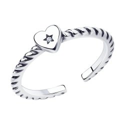 Кольцо из серебра с фианитом (Арт.95010186)