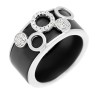 Кольцо серебряное с керамикой и куб. цирконием «Ceramic Galaxy» Fresh Jewelry (арт.TM-R00860-B-W-X-X-W)