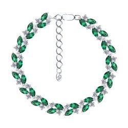 Браслет из серебра с ситаллами и фианитами (Арт.94-350-02173-2) Браслет из серебра с ситаллами и фианитами (Арт.94-350-02173-2)