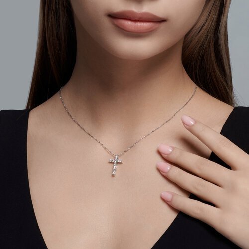 Колье из белого золота с бриллиантами (Арт.1070173-3)