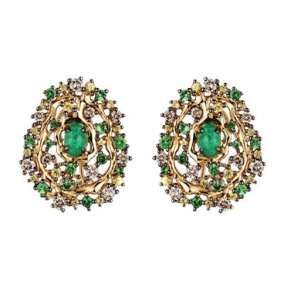 Серьги из золота с бриллиантом и изумрудом (Арт.me32125-br-ys-ts-em-yg_sr_dn_em_ys_tv_no)