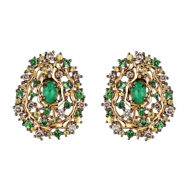 Серьги из золота с бриллиантом и изумрудом (Арт.me32125-br-ys-ts-em-yg_sr_dn_em_ys_tv_no)