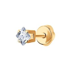 Серьги одиночные из золота с фианитом (Арт.170007)