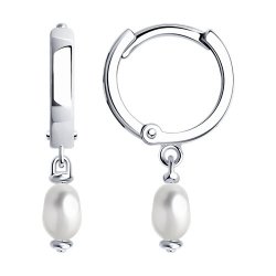 Серьги из серебра с жемчугом (Арт.92022552)
