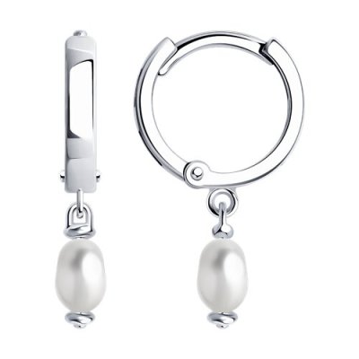 Серьги из серебра с жемчугом (Арт.92022552)