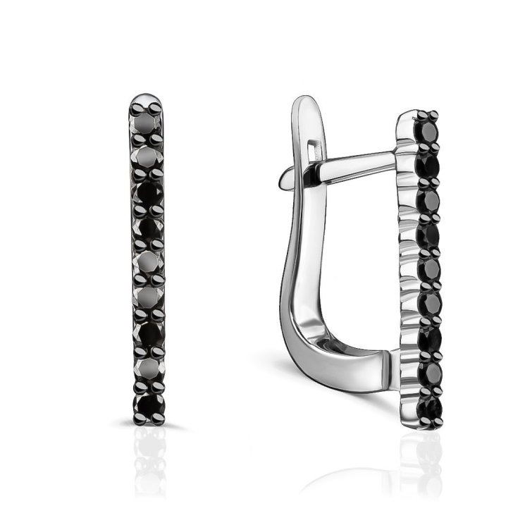 Серьги из золота с бриллиантом Русские Самоцветы (Арт.53934)