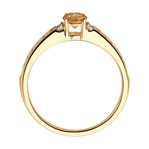 Кольцо из золочёного серебра с фианитами (Арт.93-110-01604-2)