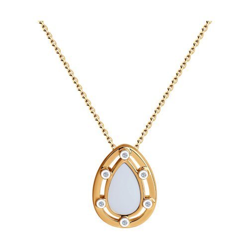 Колье из серебра с фианитами и эмалью (Арт.93-170-01592-1)