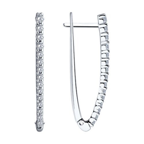 Серебряные серьги с дорожкой фианитов SOKOLOV (арт. 94-120-01847-1)