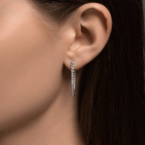 Серебряные серьги с дорожкой фианитов SOKOLOV (арт. 94-120-01847-1)