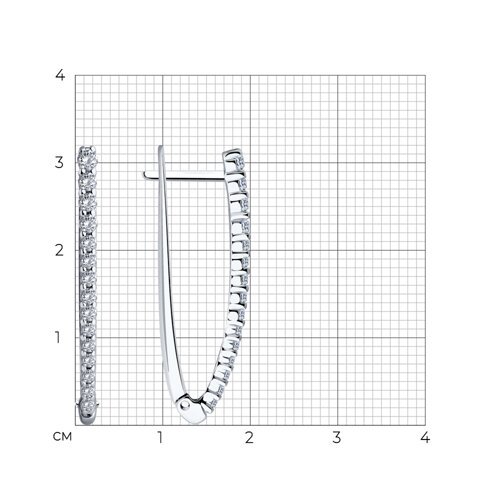 Серебряные серьги с дорожкой фианитов SOKOLOV (арт. 94-120-01847-1)