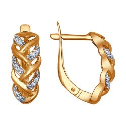 Серьги из золочёного серебра с фианитами (Арт.93020777)