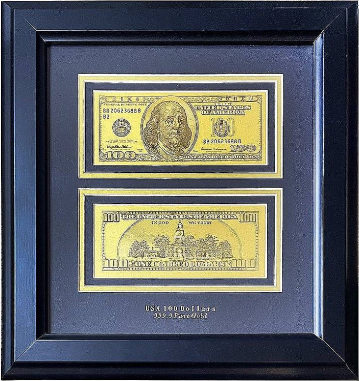 Банкнота "100 долларов" Banconota dorata, италия (Арт.hb-090)