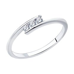 Кольцо из серебра с фианитами (Арт.94013535)