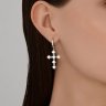 Серьга из серебра с синтетическим жемчугом (Арт.94170374)