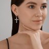 Серьга из серебра с синтетическим жемчугом (Арт.94170374)