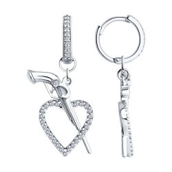 Серьги из серебра с фианитами (Арт.94026451)