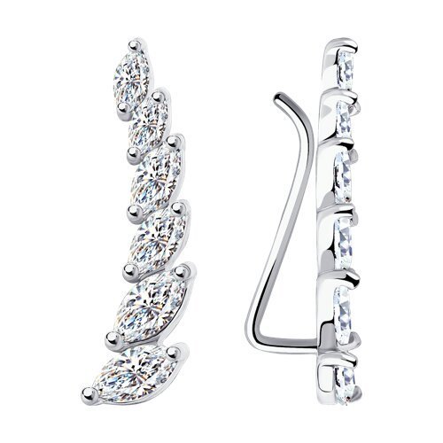 Серьги из серебра с фианитами (Арт.94-120-01402-1)