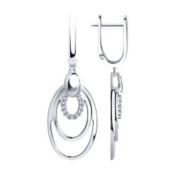 Серьги из серебра с фианитами (Арт.94-121-00701-1)