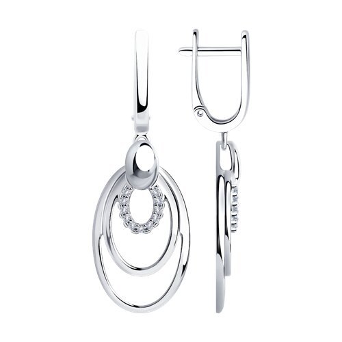 Серьги из серебра с фианитами (Арт.94-121-00701-1)