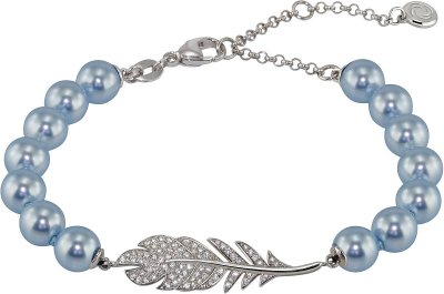 Браслет из серебра с жемчугом и куб. цирконием (Арт.27b-p36-s-27)