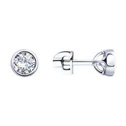 Серьги из серебра с фианитами (Арт.94-122-01652-1)