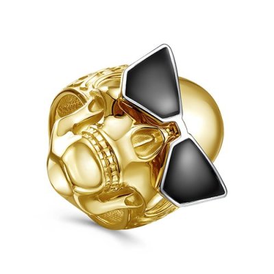 Кольцо золото с эмалью «Солнечный Череп» KABAROVSKY (арт.11-928-0087)