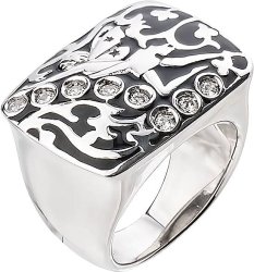 Кольцо из серебра с куб. цирконием и эмалью Русские Самоцветы (Арт.7000657_11_08_052)