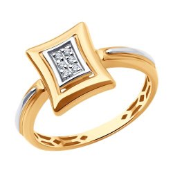 Кольцо из комбинированного золота с бриллиантами (Арт.51-210-02128-1)