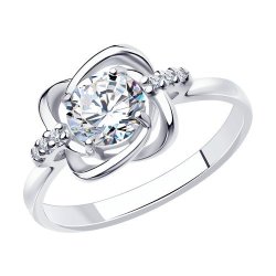 Кольцо из серебра с фианитами (Арт.94012693)