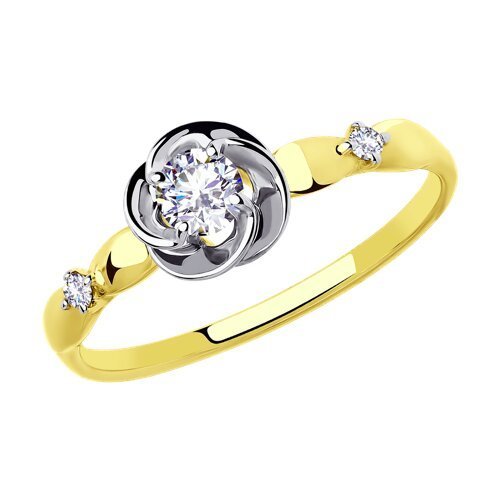 Кольцо из жёлтого золота 585 с фианитами SOKOLOV (арт. 53-110-00209-1)