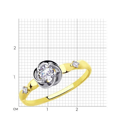 Кольцо из жёлтого золота 585 с фианитами SOKOLOV (арт. 53-110-00209-1)