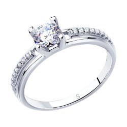 Кольцо из серебра с фианитами (Арт.94013668)