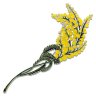 Серебряная брошь "Мимоза" Русские самоцветы (Арт.41473)
