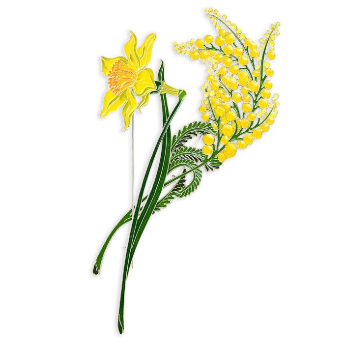 Брошь из серебра Т.Полякова "Мимоза" (Арт.41473)