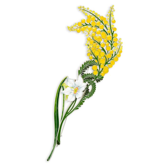 Брошь из серебра Т.Полякова "Мимоза" (Арт.41473)