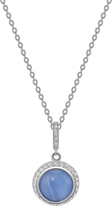 Кулон из серебра с кошачим глазом и куб. цирконием (Арт.fgp-3-10-h-28-s)