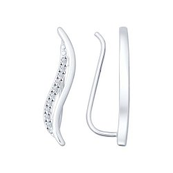 Серьги из серебра с фианитами (Арт.94021850)