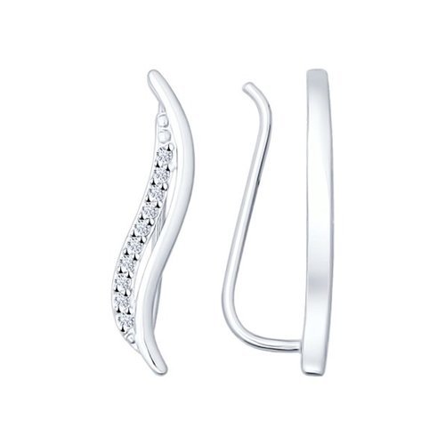 Серьги из серебра с фианитами (Арт.94021850)
