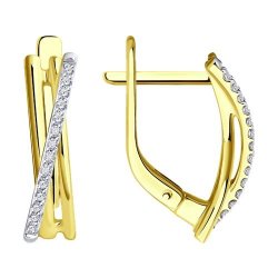 Серьги из желтого золота с бриллиантами (Арт.53-220-01895-1)