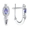 Серьги из белого золота с бриллиантами и танзанитами (Арт.6024400-3)