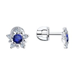 Серьги из серебра с фианитами (Арт.94024741)