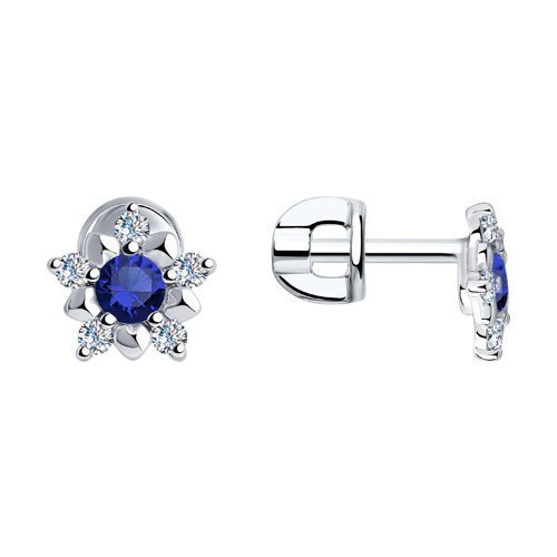 Серьги из серебра с фианитами (Арт.94024741)