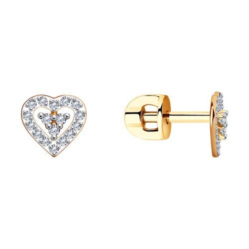 Серьги из золота с фианитами (Арт.029834)