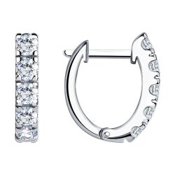 Серьги из серебра с фианитами (Арт.94025232)