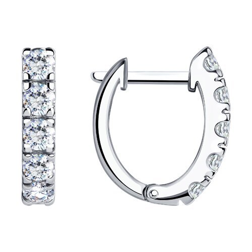 Серьги из серебра с фианитами (Арт.94025232)